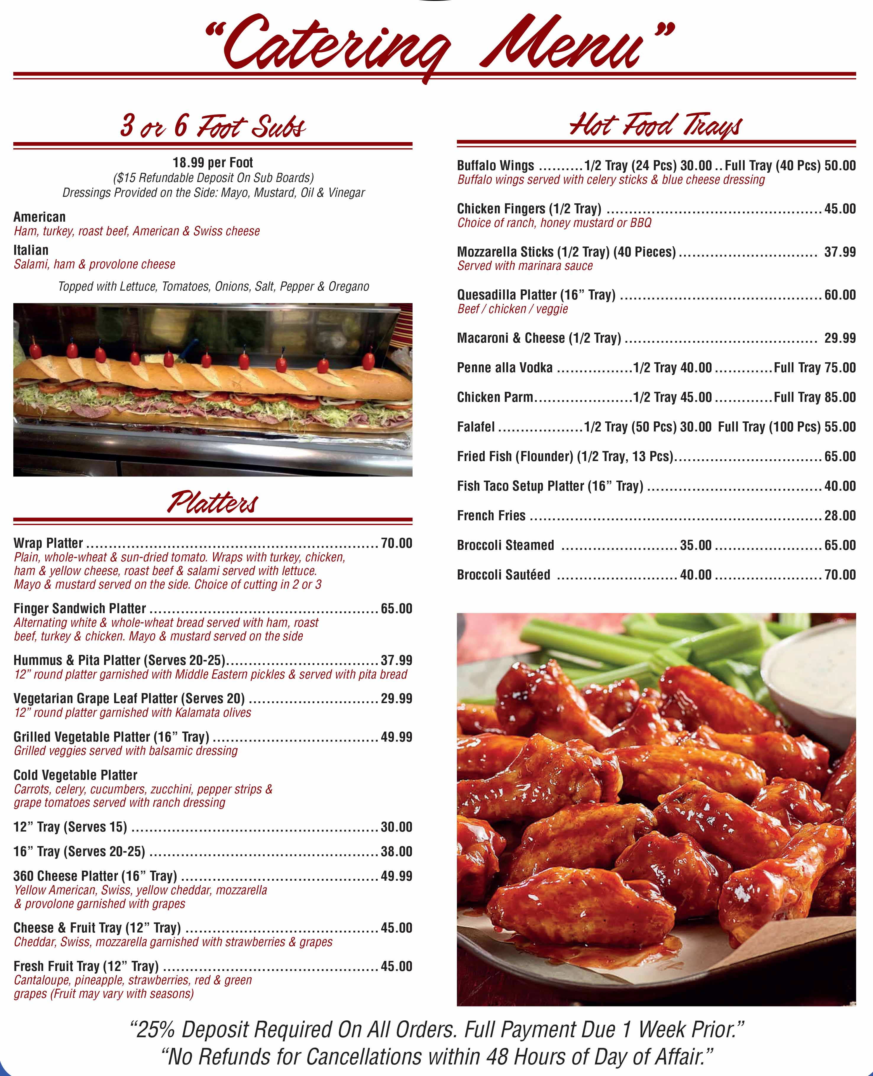 Hot Food - Subs - Platters